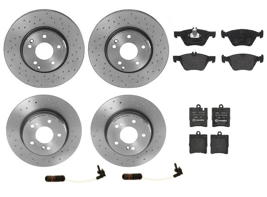 Brembo Brake Pads and Rotors Kit - Front and Rear (300mm/290mm) (Xtra) (Low-Met)